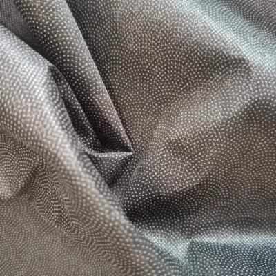 China 100% Polyester Manufacturer Microdot Fusing Nonwoven Buckram Water Soluble Interlining Nonwoven Fabric for sale