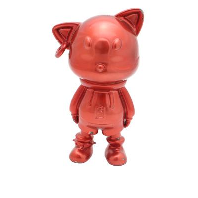 China Europe Metal Ornaments Home Custom Red Animal Bar Sculpture Cartoon Stereo Ornaments for sale