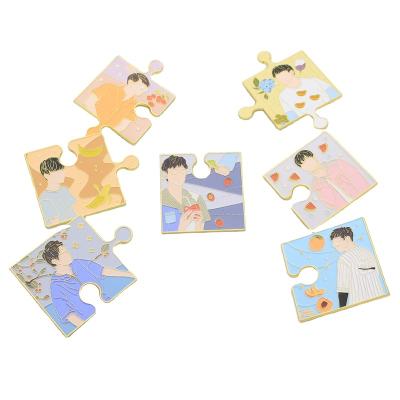 China New Design Japan Custom Cartoon Puzzle Cartoon Peripheral Soft Enamel Pin Brooch Pin for sale