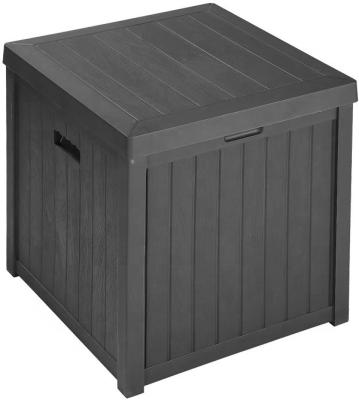 China Modern 30 Gallon Wood-Look Texture Deck Box Garden Storage Box Side Table for sale