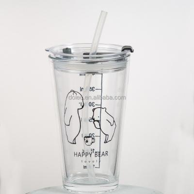 China Financial institutions outdoor sports mask iced coffee glass soda can form beer 500ml large capacity glass for sale