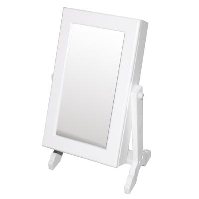 China Personalized Simple Wood Grain Storage Jewelry Mirror Cabinet Moisture Resistant White for sale