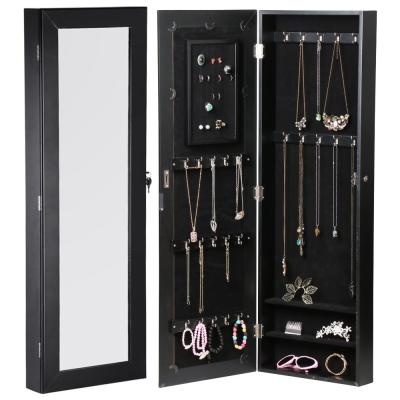 China Expandable Wall Mounted Hanging Recessed Jewelry Cabinet With Mirror for sale