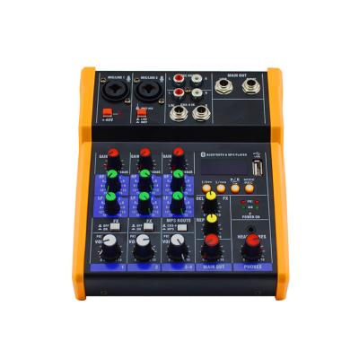 China OLDTREE 4-Channel DJ Club Audio Mixer With Usb Audio Jack Phantom Power 48V Blueteeth Sound Mixer Karaoke for sale