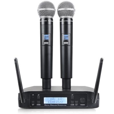 China GLXD4 Mic Handheld Uhf Beta 58a Beta87a Long Range Handheld Rechargeable Wireless Microphone Fm Mic System for sale