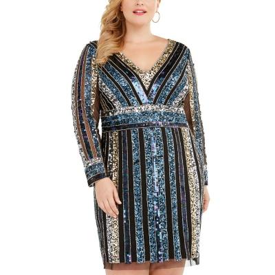 China New style party women high quality clothing wholesale anti-static autumn oversized plus size sequin dress for sexy club night for sale