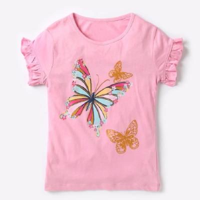 China New Arrival Little Girls Summer Designer T-shirt High Quality Customized Children Kids QUICK DRY for sale