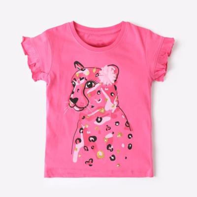 China Wholesale Girls New Fashion OEM QUICK DRY Accept No Minimum Printed Round Neck Floral Embellishment Customized T Shirts Kids for sale