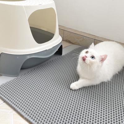 China Amazon Stocked Double Layer Double Layer EVA Cat Litter Mat Multifunctional Waterproof Eco-friendly Material For Cleaning And Playing Mat for sale