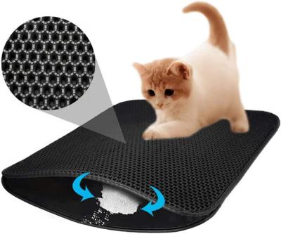 China Cat Litter Mat Litter Trapper Easy Size Honeycomb Double-Layer Design Proof Material 2-Layer Stocked Waterproof Sieving for sale