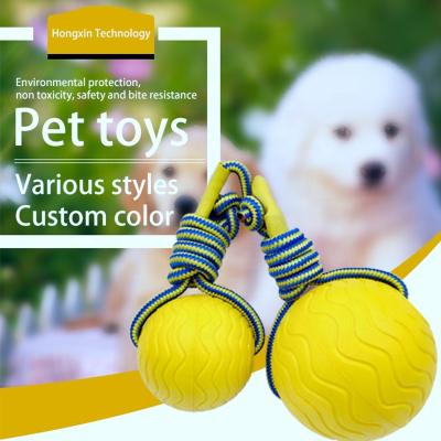 China Small / Medium / Large Size Stocked Ball With Rope Customized Packing For Medium Small Dogs for sale