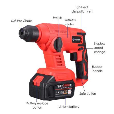 China Auto Repair Set Manufacturer Power Tools Professional Cordless Electric Hammer Drill With Quick Charger for sale