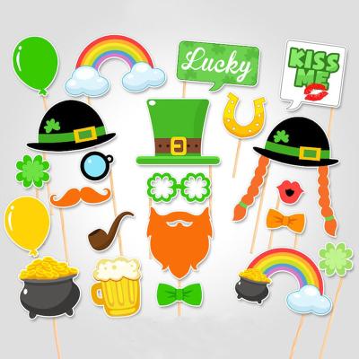 China Wholesale Irish Paper 22 Pcs Day Set Paper Photo Booth Props Festival Dance Party Decoration for sale