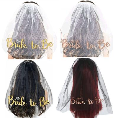 China Wholesale Ribbon Edge 2022 Bride To Be Veil Wedding Bridal Veils for sale