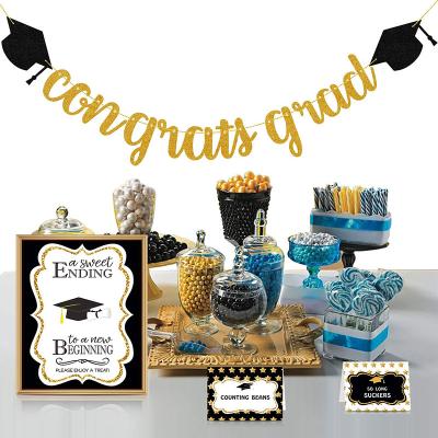 China Wholesale 2022 Congratulations Graduate Party Decoration Banner Graduation Paper Banner Paper Flag for sale