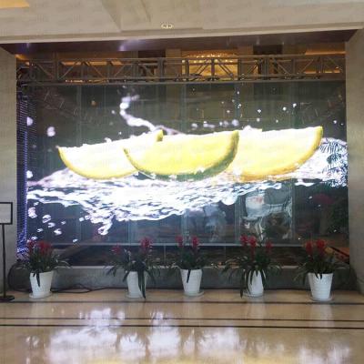 China Indoor IP65 High Led Mesh Curtain With High Transparency Led Display Led Faceplate for sale