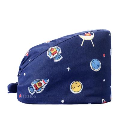 China Wholesale High Quality Cute Printed Medical Scrubs Printing Doctors Men and Women Nurse Operating Room Pet Veterinarian Surgery Medical Hat for sale