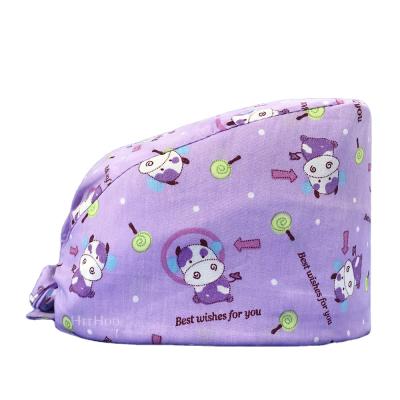 China New design htthdd high quality printing cotton scrubs women and men doctors nurse surgery lab pet clinic work medical cap for sale