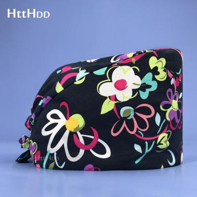 China High Quality High Quality Print Nurse Health Service Operation Pet Club Nursing Scrubs Hospital Beauty Salon Scrubs Hats for sale