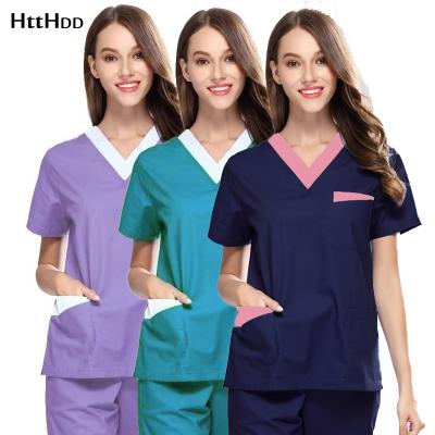 China High Quality Unisex Medical Scrubs Tops+pants Nursing Uniform Doctor Suit Women Scrubs Sets Beauty Salon Workwear Dental Hospital Sets for sale