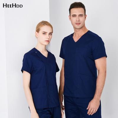 China High Quality Breathable Work Salon Scrubs Set Beauty Nurse Operation Room Hospital Uniform Medical Surgical Pants Doctors With Button for sale