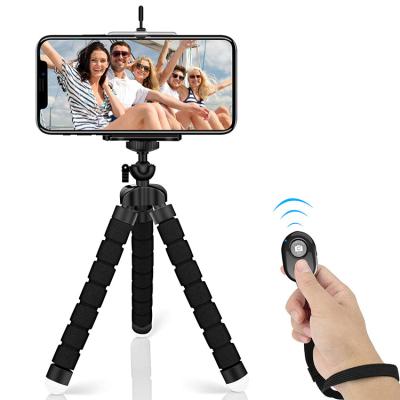 China Portable Mini Tripod Mount With Wireless Phone Flexible Camera Control Flexible Sponge Octopus Holder For Smartphone Camera for sale