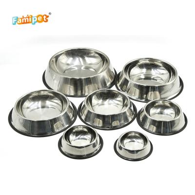 China Non-automatic easy to clean stable and non-slip design stainless steel dog food bowl for sale