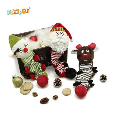 China Wholesale Tug Nylon Stuffed Squeaky Custom Viable Christmas Maker Soft Plush Dog Toy for sale