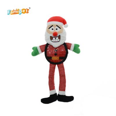 China Viable Wholesale Manufacturer Christmas Theme Stuffed Custom Soft Nylon Squeaky Plush Dog Toy for sale