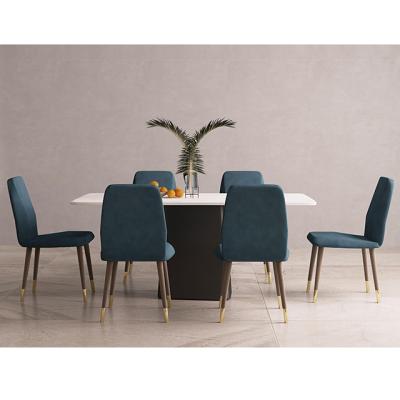 China New Design Traditional Chinese Tufted Dining Chairs Modern Stainless Steel Titanium Luxury Dining Chairs for sale