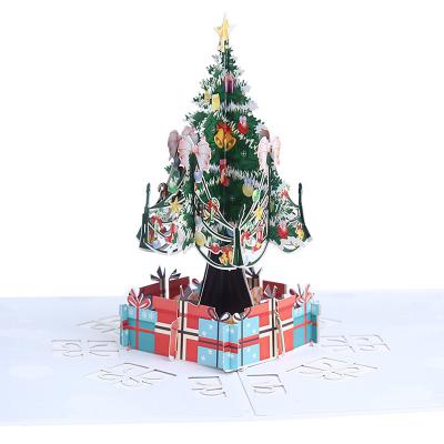 China China 3D Paper Craft Pop Christmas Greeting Cards Santa And Gifts for sale