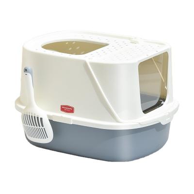 China PAKEWAY Ark Cat Litter Box Close Cat Breathable Toilet Closed Large Space Eco-friendly Hooded Cat Litter Tray for sale