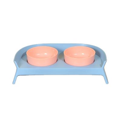 China Pakeway Happy Small Animals Eating Double Bowl Pet Food Bowls Drinking Bowls for sale