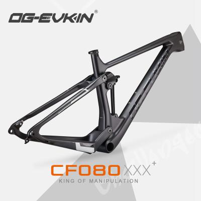 China OG-EVKIN CF-080 Mountain Bikes Full Suspension Carbon Mountain Bike Frame 12X148 Thru-axle 12V 29er 2.35 Tire BB92 MTB Bicycle Disc Frame for sale