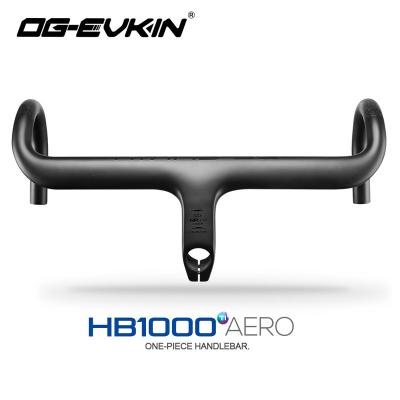 China Road Bikes OG-EVKIN HB-1000 AIR Carbon Integrated Handlebar 28.6MM Matt Road 400/420/440 Titanium Bicycle Handle Bar for sale