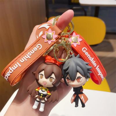 China Wholesale Promotion Gift Cute Doll 3D Pendant Anime Key Chain Xiao Genshin Impact Keychain for sale