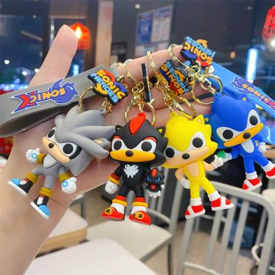 China Hot Sale Cute Anime Cartoon Cute Cartoon PVC School Bag Doll Key Chain Pendant Custom Logo for sale