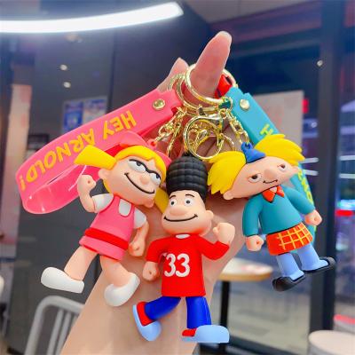 China Wholesale 3d Arnold Key Chain Pendant New Design Cartoon Character PVC Rubber Key Chain For Boys Girls Promotion Gift for sale