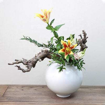 China Homestay table decoration of large Japanese-style vase decoration in Japanese style white Chinese house ceramic flower arrangement for sale