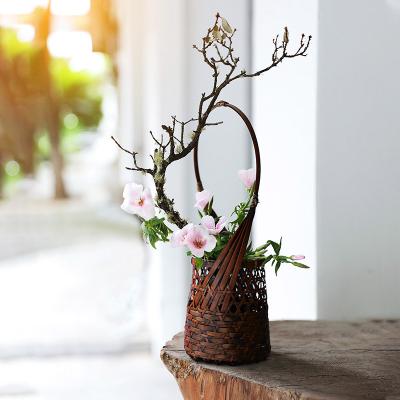 China Mini Flower Vase Glass Tube Hydroponic Vase Vase Office Desktop Bamboo Bamboo Tube Chinese Style Decoration Hydroponic Vase for sale