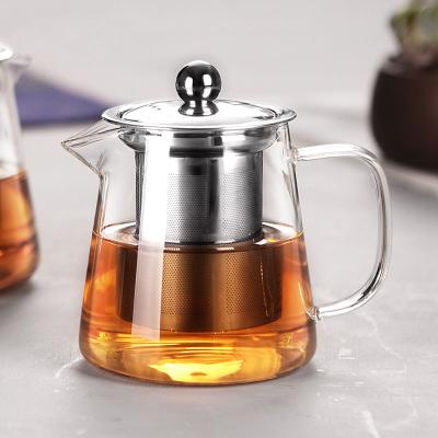 China Sustainable Glass 400/600/800ml Water Boiling Teapot Personalized Teapots With Handle for sale