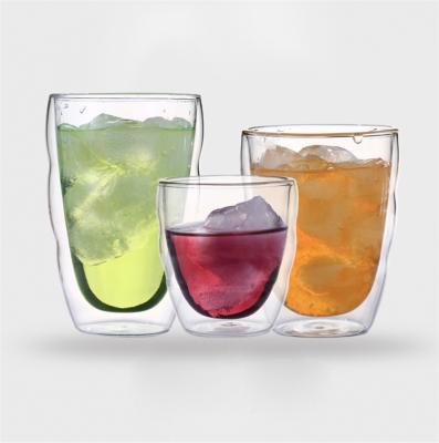 China Sustainable Premium Double Wall Coffee Glass Tea Thermo Insulated Glass Mugs for sale