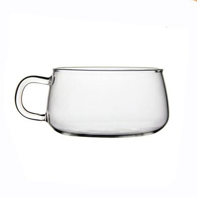 China Slender Wide Mouth Tea Cup Slender Glass Mug for sale