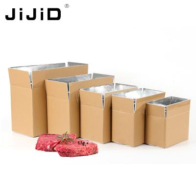 China JiJiD Bubble Cold Chain Food Cardboard Styrofoam Recyclable Thermal Insulated Shipping Box Insulated Shipping Carton for sale