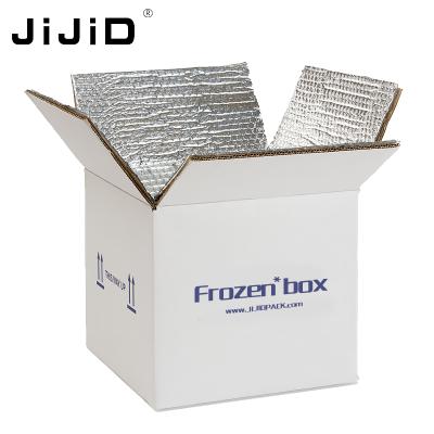 China JiJiD Bubble Cold Chain Corrugated Boxes Recyclable Thermal Insulated Aluminum Insulated Shipping Corrugated Shipping Boxes for sale