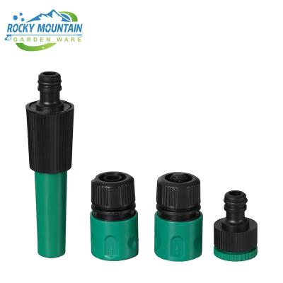 China Variable Flow Controls 4Pcs Garden Hose Fitting Set - Adjustable Straight Gun Spray Nozzle, Female fitting, to attach to tap connector and hosepipe for sale