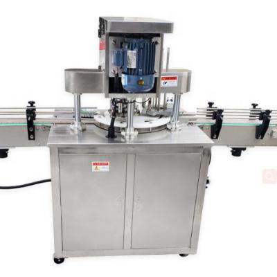 China Automatic Fruit Glass Beverage Round Bottle Aluminum Tin Cans Screw Plugging Capping Machine Tinplate Cover Sealing Machine for sale