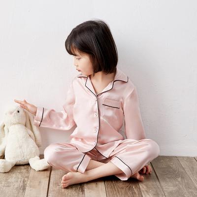 China 19MM Girls QUICK DRY Warm 100% Natural Silk Pajamas Sets Girl's Boy's Silk Pajamas for sale