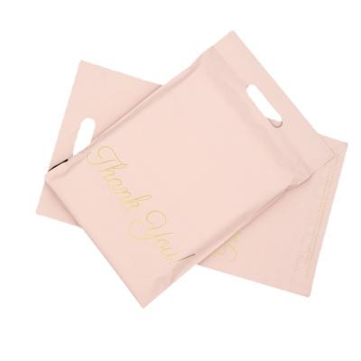 China Self Adhesive Wholesale Pink Custom Printed Thank You Poly Plastic Bags Shop Gift Mailing Bag 100 Pcs Plastic Bags / Bundle for sale