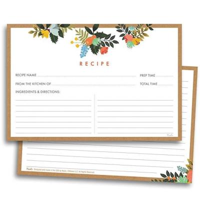 China Wholesale Europe Kitchen Recipe Cards Double Sided Cards 10*14cm Card Paper Stationery For Home Kitchen Invitation Cards for sale